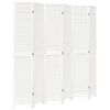 vidaXL Divisorio Ambienti 6Pannelli Bianco Legno Massello di Paulownia
