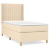 vidaXL Giroletto a Molle con Materasso Crema 90x200 cm inTessuto