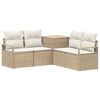 vidaXL Set di divani 5 pz Beige e Bianco Crema