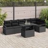 vidaXL Set Divano da Giardino con cuscino 7 pcs Nero Poly Rattan