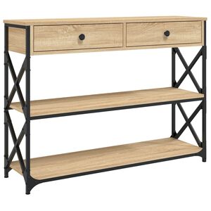 vidaXL Tavolo Consolle Rovere Sonoma 100x28x75 cm in Legno Multistrato