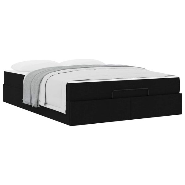 vidaXL Struttura letto con materasso con materasso 2 pcs Nero Tessuto