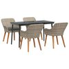 vidaXL Set da Pranzo per Giardino 5 pcs Grigio chiaro polyrattan