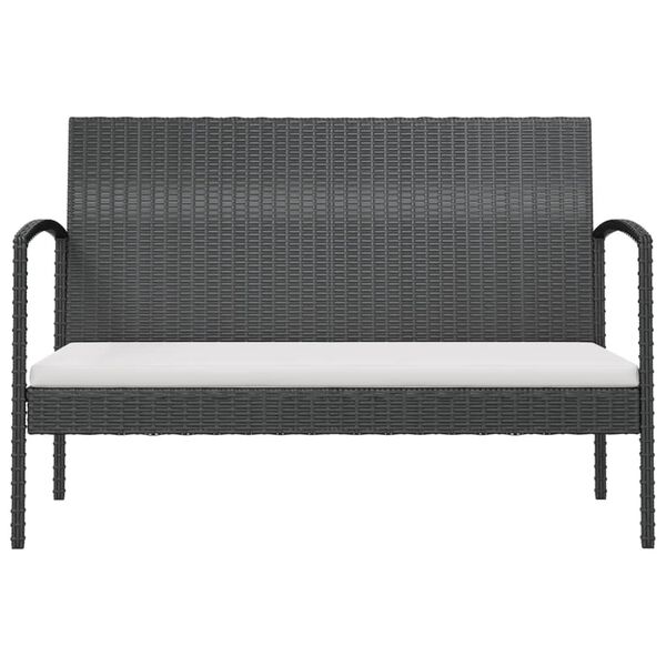 vidaXL Set Divani da Giardino 16 pz con Cuscini in Polyrattan Nero