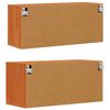 vidaXL Armadietto a muro 2 pcs Marrone cerato 80 x 30 x 35 cm
