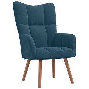 vidaXL Sedia Relax Blu in Velluto