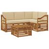 vidaXL Set di divani da esterno 5 pz Naturale e Beige Poliestere