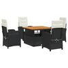 vidaXL Set da Pranzo da Giardino 5 pz Nero con Cuscini in Polyrattan