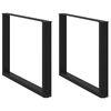 vidaXL Gambe per tavolo da pranzo a forma di U 2 pz nere 100x(72-73) cm in acciaio