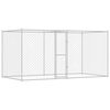 vidaXL Gabbia per cani Argento 400 x 200 x 200 cm Acciaio zincato