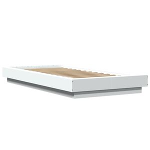 vidaXL Giroletto con Luci LED Bianco 90x200 cm in Legno Multistrato