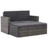 vidaXL Set Divani da Giardino 2 pz con Cuscini in Polyrattan Grigio