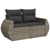 vidaXL Set Divani da Giardino 7 pz con Cuscini Grigio in Polyrattan