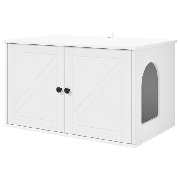 vidaXL Casa per Gatti Bianco 85 x 55 x 50,5 cm Legno multistrato