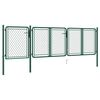 vidaXL Cancello da Giardino in Acciaio 400x75 cm Verde
