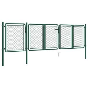 vidaXL Cancello da Giardino in Acciaio 400x75 cm Verde