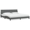 vidaXL Letto con Materasso Hanko Grigio Scuro 200x200 cm in Tessuto