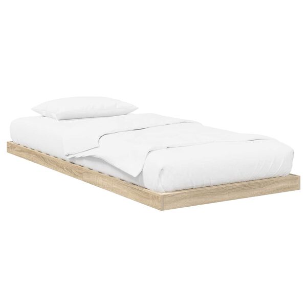 vidaXL Struttura letto a terra Sonoma 100 x 200 cm Legno multistrato