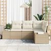 vidaXL Set Divano da Giardino 4 pcs Beige polyrattan