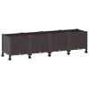 vidaXL Vaso da Giardino con Ruote Marrone 160 x 40 x 44 cm PP