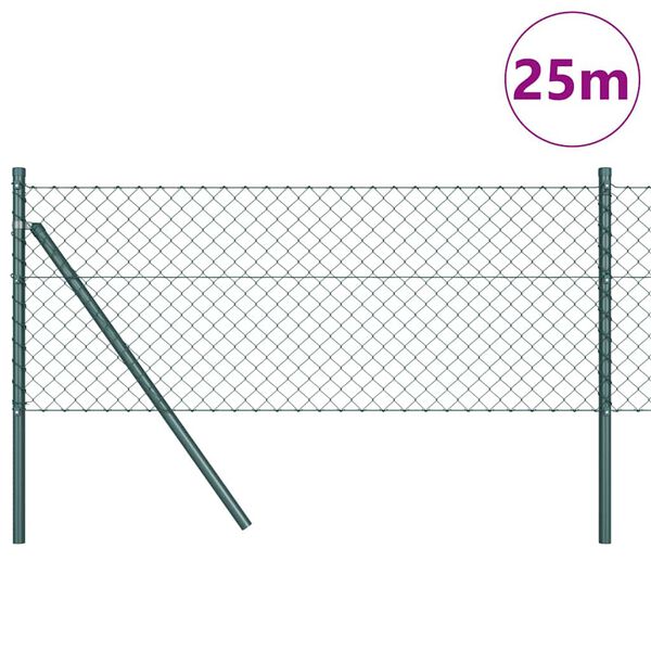 vidaXL Palo della recinzione Verde 25 x 0,8 m (rete 40 x 40 mm)