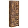 vidaXL Set di armadi 2 pcs Rovere Fumo 66 x 34,5 x 87 cm