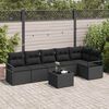vidaXL Set di divani con cuscino 7 pcs Nero polyrattan