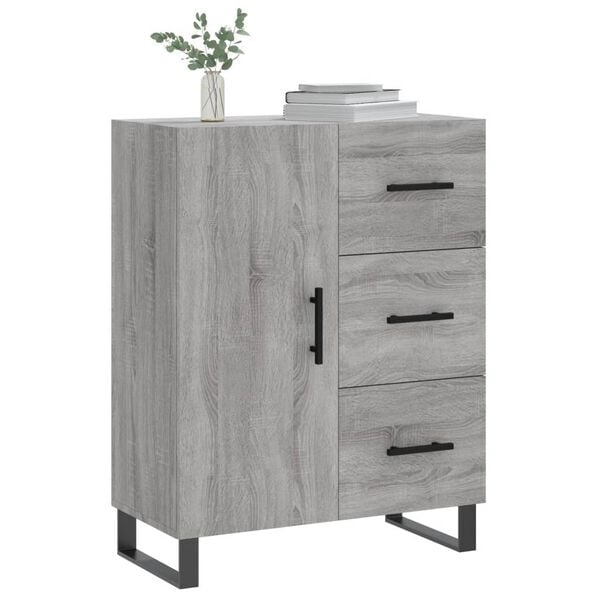 vidaXL Credenza Grigio Sonoma 69,5x34x90 cm in Legno Multistrato