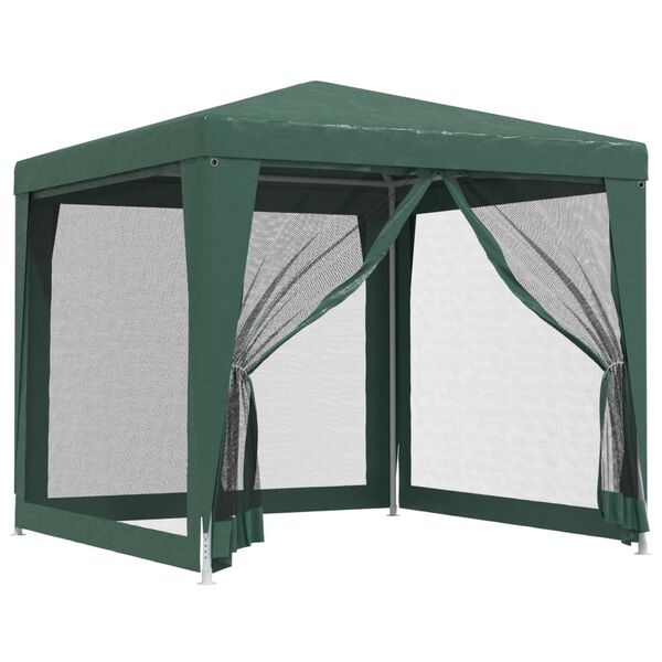 vidaXL Tenda per Feste 4 Pareti Laterali in Rete Verde 2,5x2,5m HDPE