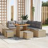 vidaXL Set Divano da Giardino con cuscino 8 pcs Beige Poly Rattan