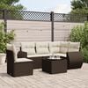 vidaXL Set Divano da Giardino 6 pz con Cuscini Marrone in Polyrattan