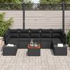 vidaXL Set Divano da Giardino con archiviazione 8 pcs Nero polyrattan