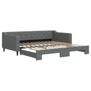 vidaXL Divano Letto con Letto Estraibile Grigio Scuro 100x200 Tessuto