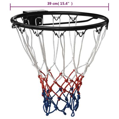 vidaXL Canestro da Basket Nero 39 cm Acciaio