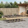 vidaXL Set Pranzo da Giardino 13 pz con Cuscini Beige Misto Polyrattan