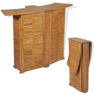 vidaXL Tavolo da Bar Pieghevole 155x53x105 cm in Massello di Teak