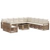 vidaXL Set Divano da Giardino 12 pz Beige e Bianco Crema polyrattan