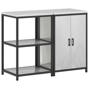 vidaXL Set di Stoccaggio per Cucina 2 pcs Argento Acciaio zincato