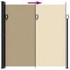 vidaXL Tenda da Sole Laterale Retrattile Beige 200x600 cm