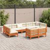vidaXL Set Divani Giardino 9 pz con Cuscini Marrone Cera Massello Pino