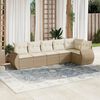 vidaXL Set Divano da Giardino 6 pz con Cuscini Beige in Polyrattan