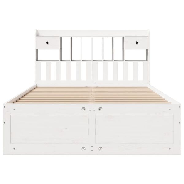 vidaXL Letto Libreria senza Materasso Bianco 140x200 cm Legno di Pino
