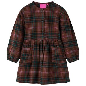 vidaXL Abito da Bambina a Maniche Lunghe Cognac 92
