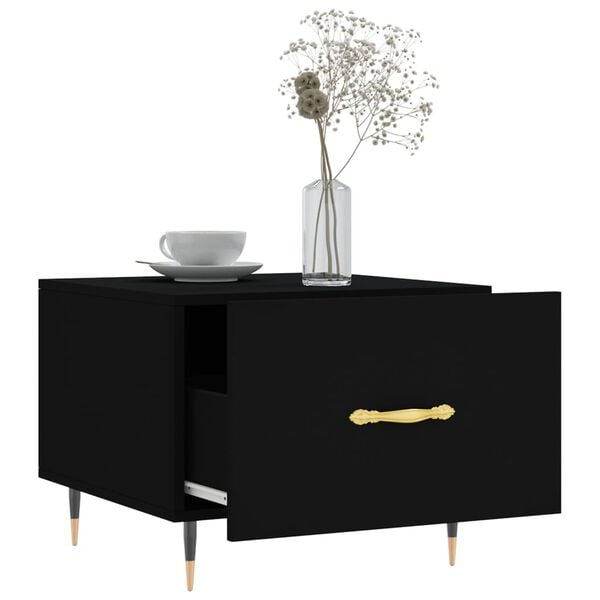 vidaXL Tavolino da Salotto Nero 50x50x40 cm in Legno Multistrato