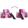vidaXL Struttura del letto loft per bambini Nero e rosa 99,5 x 190 cm