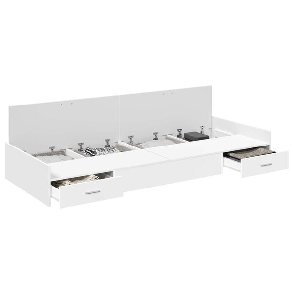 vidaXL Struttura del letto Bianco 100 x 200 cm Legno multistrato