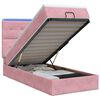 vidaXL Letto Ottomano con Materasso e LED Rosa 80 x 200 cm Velluto