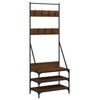 vidaXL Appendiabiti con Porta Scarpe Rovere Marrone 70x40x184 cm