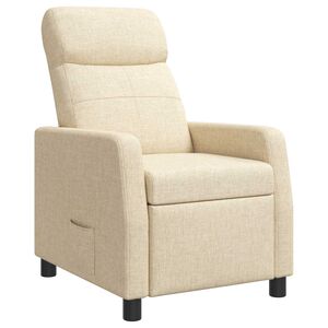 vidaXL Poltrona reclinabile Crema Tessuto