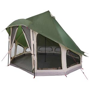 vidaXL Tenda Tipi con tetto Verde 404 x 370 x 270 cm taffet&agrave;